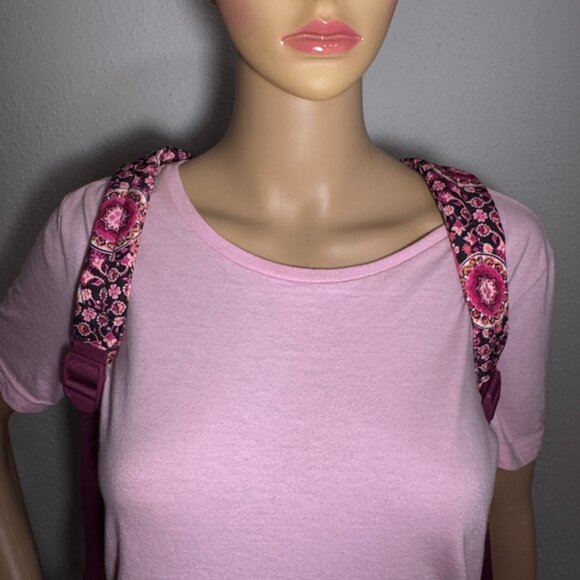 Share Vera Bradley Small Backpack in Performance Twill Raspberry Medallion NWT - Picture 9 of 13